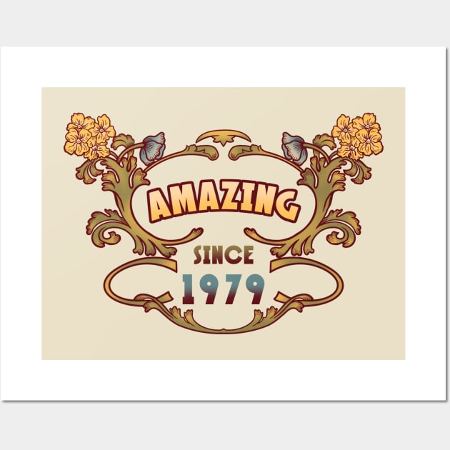 AMAZING SINCE 1979 art nouveau vintage retro 70s Wall Art by leepianti